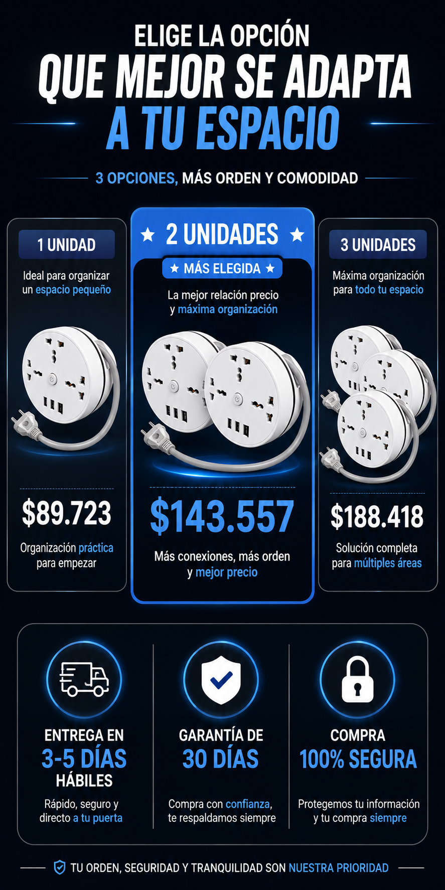 Extensión multitoma retráctil Rotrix