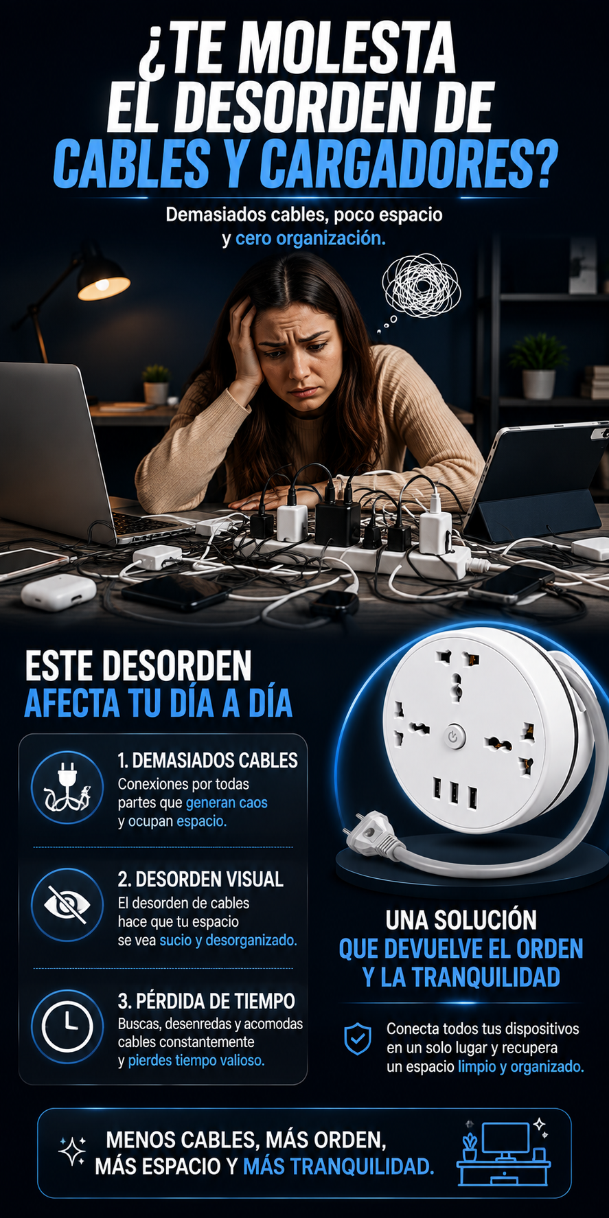 Extensión multitoma retráctil Rotrix